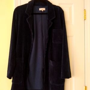 Madewell navy corduroy velour jacket